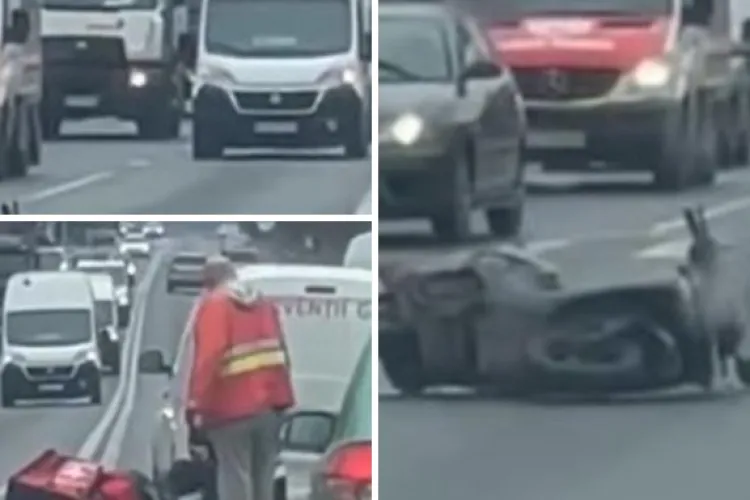 Cum s-a produs accidentul unde un tânăr livrator a fost lovit de o mașină! A fost transportat de urgență la spital 