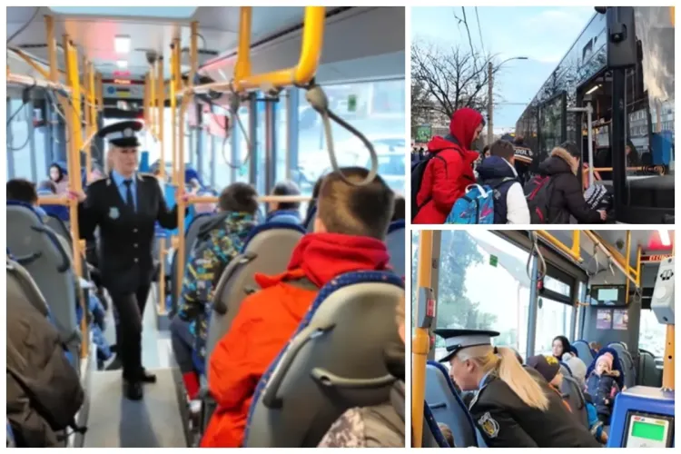 Polițiștii clujeni, prezenți în fiecare autobuz școlar din Cluj-Napoca! Supraveghează peste 170.000 de copii anual