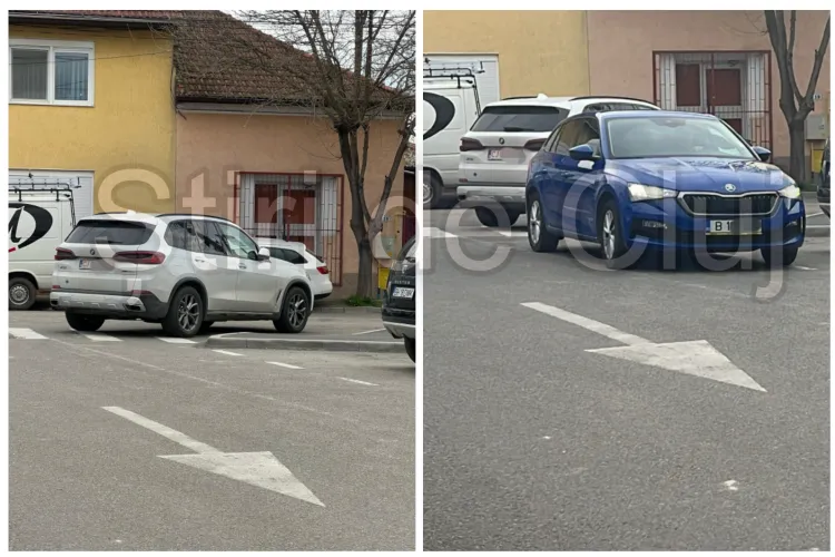 Haos lângă două școli din Cluj: BMW și Skoda, pe trecerea de pietoni, pun în pericol copiii! Părinții nesimțiți fac asta zilnic/ Polițiștii lipsesc VIDEO