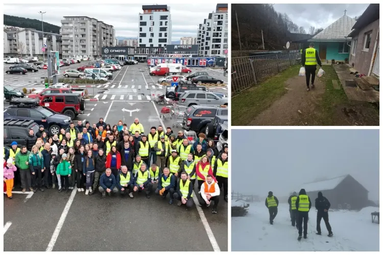 Voluntarii CERT Transilvania au devenit iepurașul de Paște pentru familiile aflate în zone izolate din Apuseni! Le-au dus aproape 6 tone de alimente FOTO