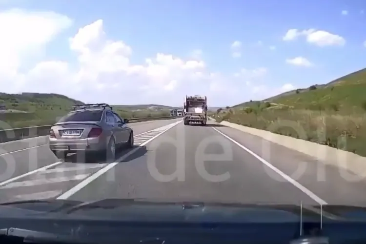 VIDEO Tupeu incredibil pe centura Vâlcele–Apahida: Șofer filmat în timp ce depășește ilegal chiar sub ochii Poliției Cluj: „Sper că îi trimit amenda”