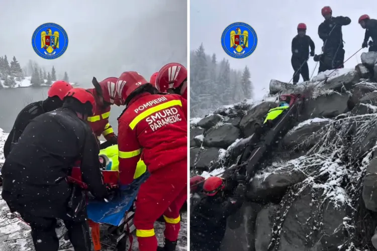 VIDEO. Intervenție spectaculoasă la 800 m altitudine! Scafandrii din Cluj au simulat salvarea unor victime dintr-o mașină scufundată în Lacul Colibița