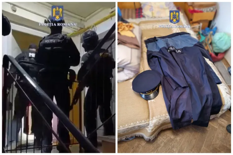 FALS POLIȚIST clujean reținut după descinderi la locuințele a trei persoane care șantajau și tâlhăreau. A pretins și că e funcționar bancar VIDEO