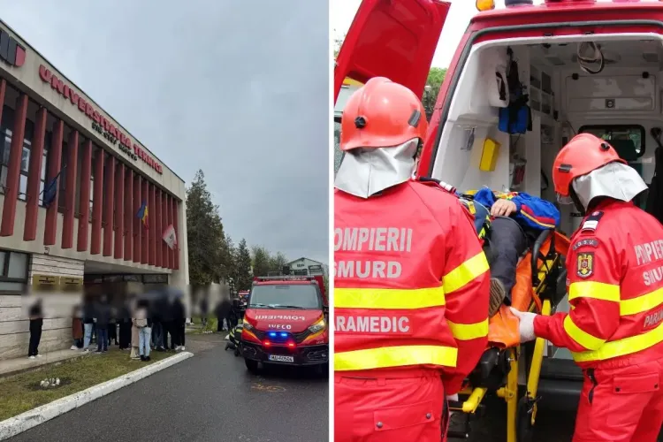 Cluj: INTOXICAȚIE cu monoxid de carbon la UTCN! 150 de persoane au fost evacuate / Un bărbat a fost preluat de SMURD - FOTO