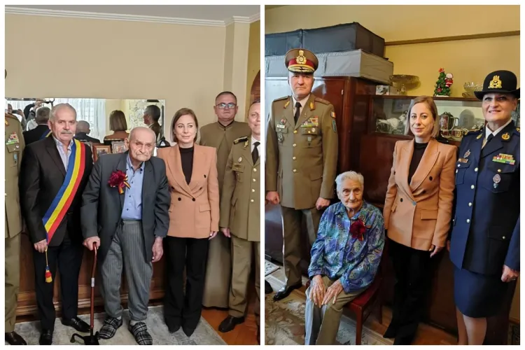 Respect pentru eroi! Doi veterani de război, ambii de peste 100 de ani, au fost sărbătoriți la Cluj: ,,Vă mulțumim pentru tot ceea ce ați făcut
