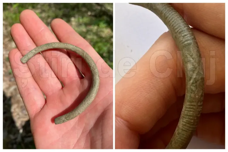 Brățară de peste 3.000 de ani, descoperită într-o pădure de un adolescent clujean împreună cu tatăl lui: „Sper să ajungă în muzeu să fie admirată” FOTO
