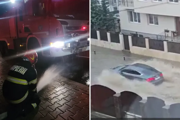 Furtuna a făcut ravagii la Cluj! Mai multe subsoluri inundate și copaci căzuți pe șosele, în urma ploii torențiale de luni