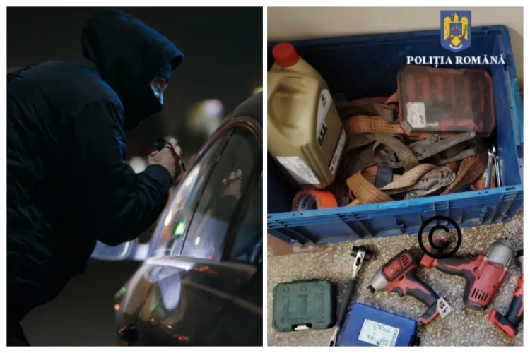 Doi hoți au dat o lovitură în miez de noapte: Au furat din mașina unui clujean 2000 de euro și o mulțime de scule electrice. Dar...au uitat un detaliu FOTO