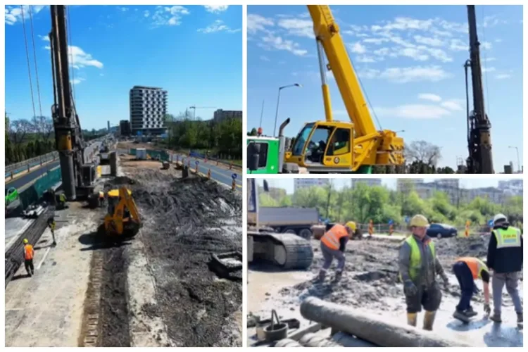 Cum decurg lucrările la primul tronson al Centurii Metropolitane a Clujului? Se toarnă piloți forați în zona viitorului Spital Regional de Urgență