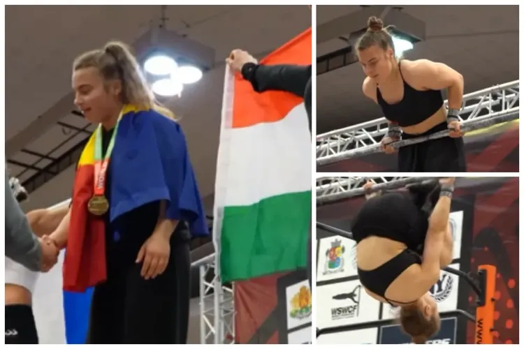Clujeancă de 19 ani, CAMPIOANĂ MONDIALĂ la calisthenics! Alisia Perșa a câștigat aurul în Bulgaria VIDEO 