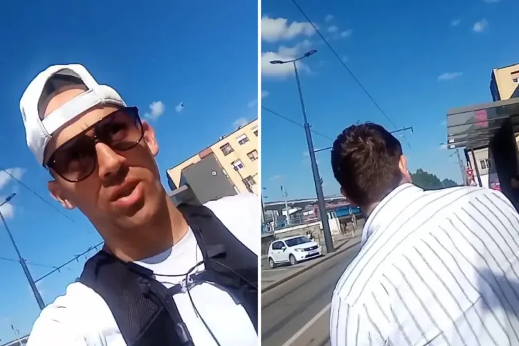 VIDEO Huliganul din Cluj, care a hărțuit o femeie în tramvai, lovește din nou! A înjurat și amenințat un tânăr în Piața Gării: „Vrei să te fac varză, bă?”