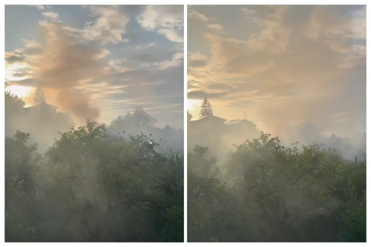 Clujenii alertați în această seară de un fum gros, vizibil de la mare distanță, în Feleacu: „Ar trebui schimbat numele localității în Fumuleacu!” VIDEO