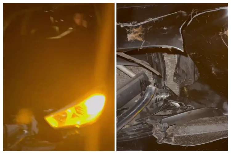 VIDEO Culiță Sterp implicat într-un accident pe autostrada Cluj-Alba Iulia. BMW-ul în care se afla s-a făcut praf: „Mulțumim politicienilor”