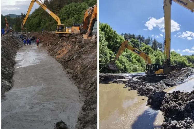 FOTO. Intervenție fără precedent la salină! Autoritățile luptă zi și noapte pentru a evita o catastrofă naturală: „Se lucrează intens”