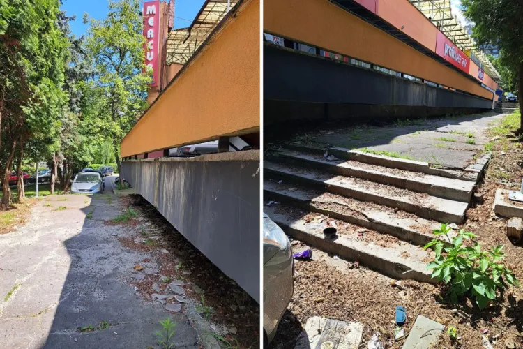 Dezastru în Cluj! Complexul comercial Mercur din Gheorgheni, înconjurat de gunoaie: „Șeful punctului comercial e răspunzător pentru această mizerie” FOTO