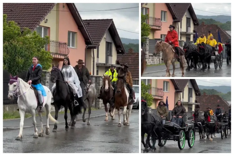 VIDEO Moment superb, pe ploaie, la Cluj: Parada Cailor, ce au traversat toată localitatea, a scos oamenii în stradă să admire spectacolul, în ciuda vremii 