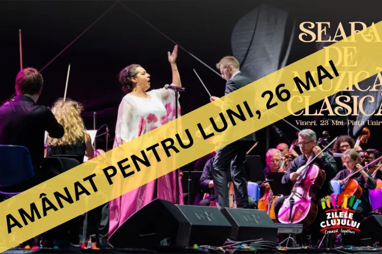 Zilele Clujului se prelungesc până luni. Spectacolul de vineri seara din Piața Unirii, amânat din cauza ploii, va avea loc luni