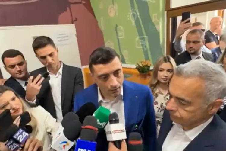 George Simion s-a prezentat la vot însoțit de Călin Georgescu: „Am votat împotriva celor care ne desconsideră” VIDEO 
