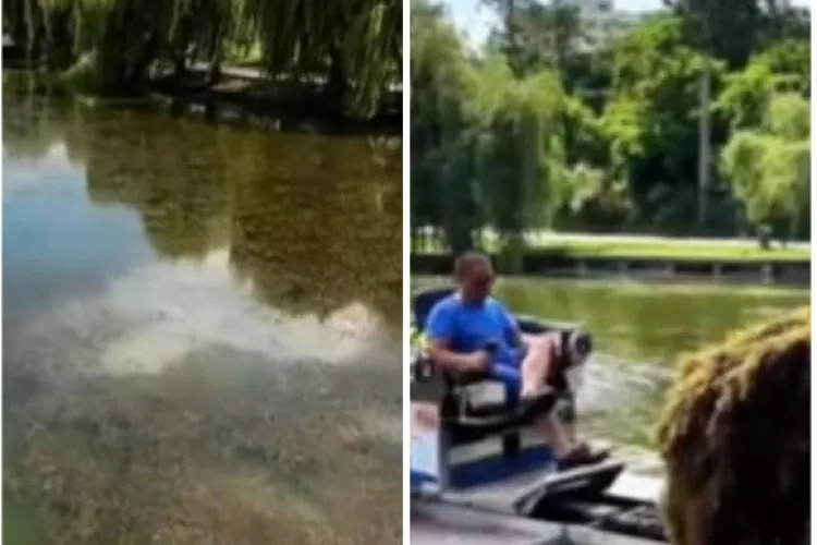Se curăță Lacul Gheorgheni! Clujenii, mulțumiți de intervenția așteptată de luni întregi VIDEO 
