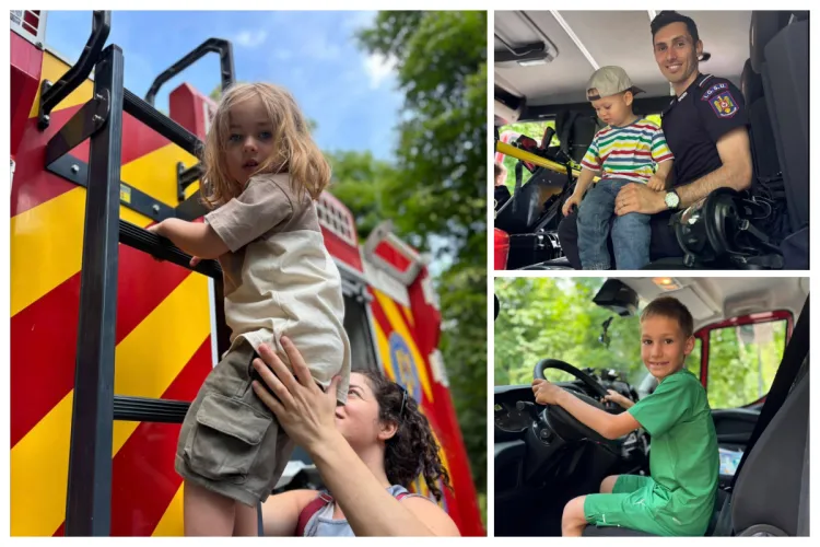 1 iunie, Altfel: Duceți copiii în Parcul Central din Cluj să vadă cum e să fii salvator în uniformă! Mașinile de pompieri sunt „hit”. Distracția a început!