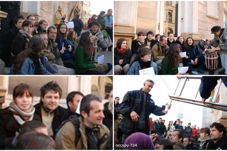 FOTO. Imagini de senzație cu președintele Nicușor Dan la un protest alături de soția Mirabela și alți activiști din Cluj-Napoca, în 2011