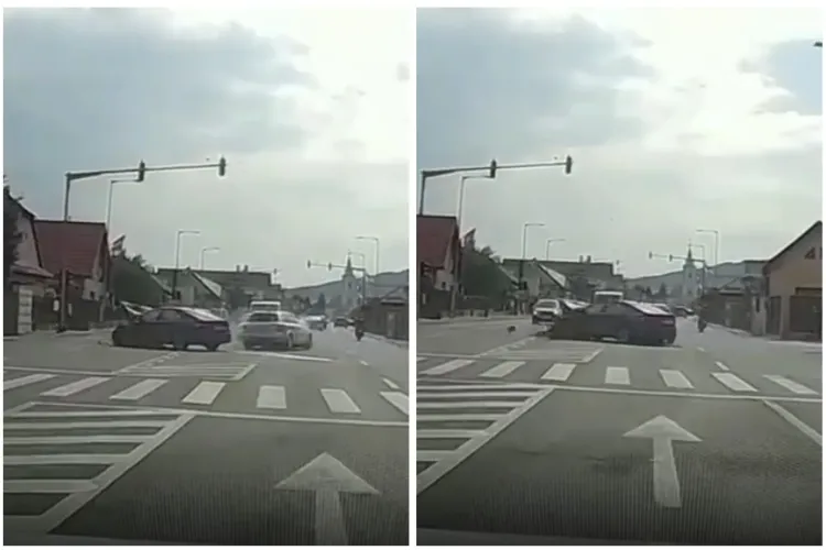 VIDEO Imagini LIVE: Momentul accidentului de astăzi din Florești: Unul dintre șoferi a trecut pe roșu. Patru oameni au fost duși urgent la spital!