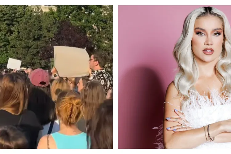 De la online la stradă: Alina Ceușan susține cu putere femeile, victime ale abuzurilor. A protestat ieri, alături de mii de oameni, în fața Guvernului