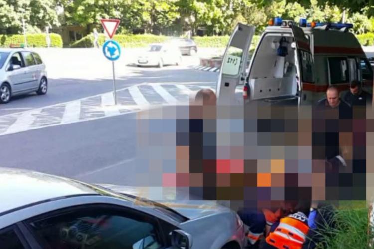 Scene de groază pe o stradă din Cluj! Un bărbat s-a prăbușit de la înălțime și a fost dus de urgență la spital