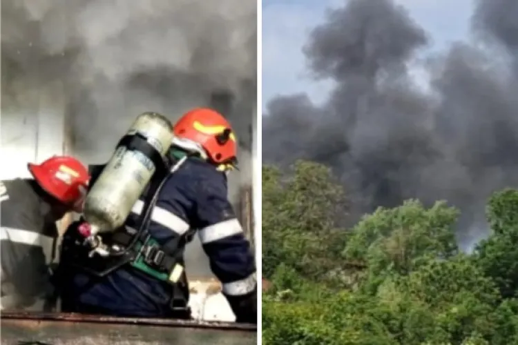 Cum s-a produs incendiul puternic din Feleacu. Trei autospeciale au intervenit de urgență. Pompierii au reușit să localizeze în scurt timp flăcările