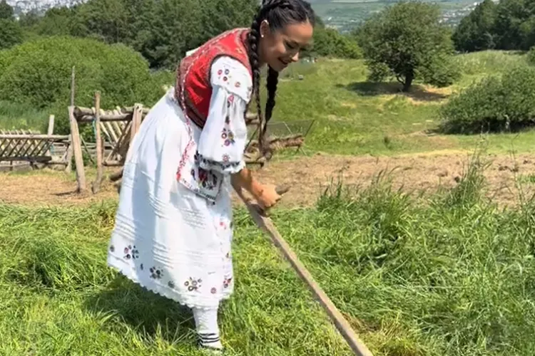 Vlăduța Lupău a lăsat microfonul și s-a apucat de...cosit. Dacă microfonul o ascultă, coasa... mai are de învățat: „Coasa e de vină” VIDEO