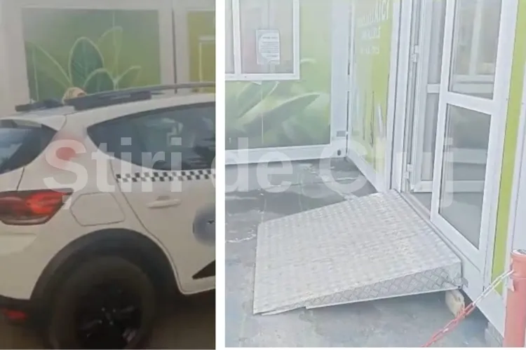 Caz șocant în Cluj-Napoca! Un hypermarket a pus containerele de reciclare direct pe locurile de parcare pentru persoane cu dizabilități VIDEO 