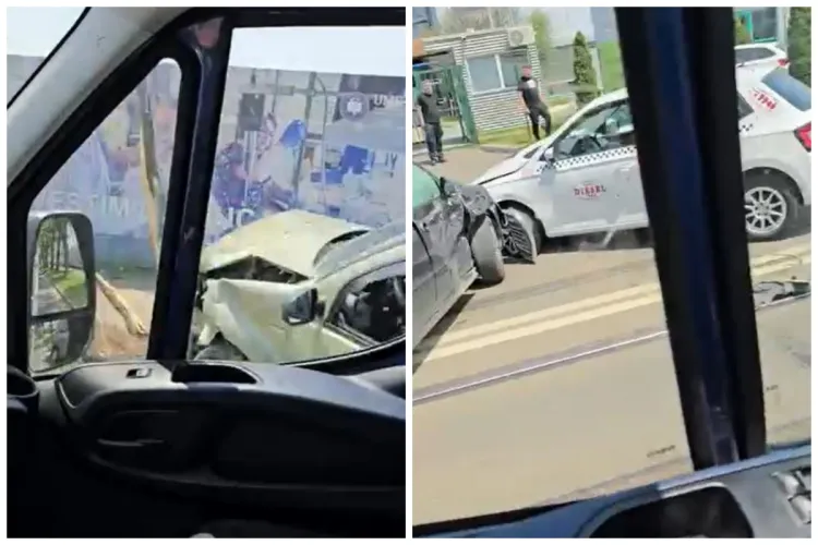 Cum s-a întâmplat accidentul cu 4 mașini de pe B-dul Muncii din Cluj, în urma căruia un bărbat a ajuns la spital. Un copac a fost doborât VIDEO