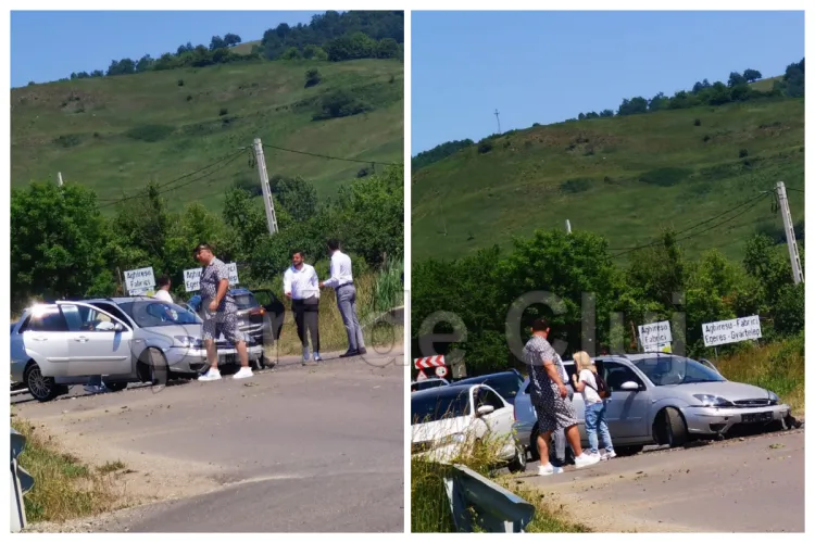 Accident în Cluj, în urmă cu puțin timp la intrarea în Aghireșu-Fabrici: Două mașini implicate: „Una dintre mașini a rămas fără roată” FOTO