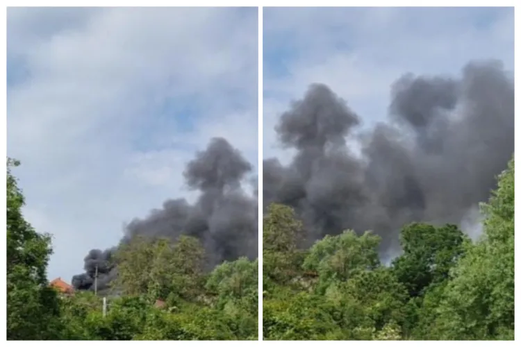 Alertă în Feleacu: O bubuitură puternică urmată de incendiu la o casă a produs panică printre localnici. Au ars garajul și mașina FOTO