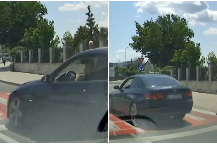 VIDEO. Nu se poate așa ceva! Un BMW trece pe roșu în Cluj, cu mare viteză, pe o trecere de pietoni. Mai apoi ignoră haotic linia continuă