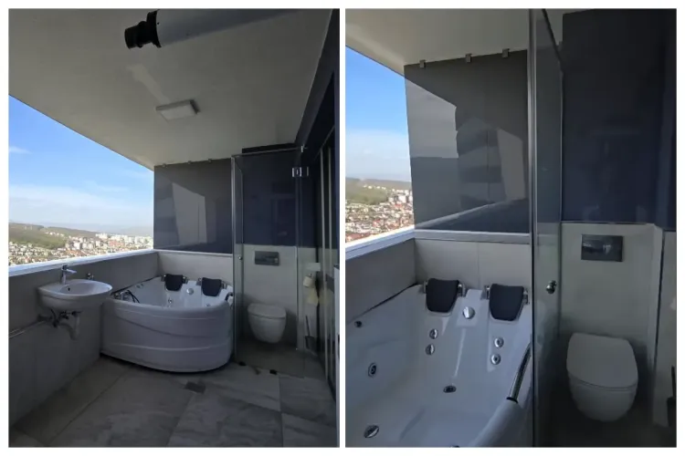 Doar la Cluj! Apartament pentru „pretențioși” de UNTOLD cu WC-ul pe balcon, în blocul Wings: „No, apartament cu WC în fundul curții, n-am mai văzut!” VIDEO