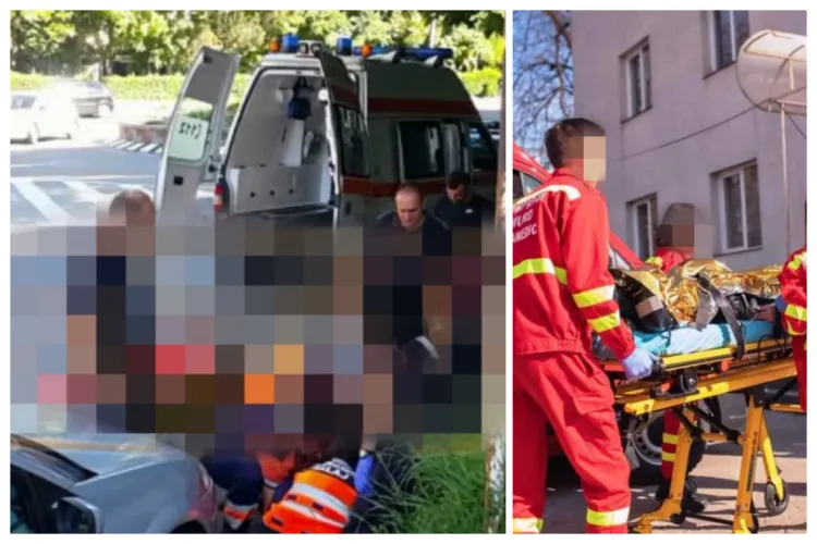 Scene de groază pe o stradă din Cluj! Un bărbat s-a prăbușit de la înălțime și a fost dus de urgență la spital