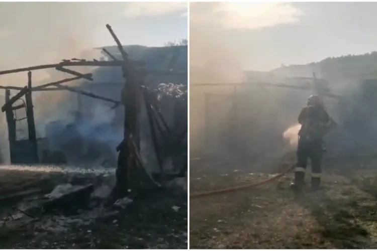 VIDEO. Incendiu puternic în Jucu, în a doua zi de Rusalii. Pompierii clujeni s-au luptat cu flăcările mai bine de o oră