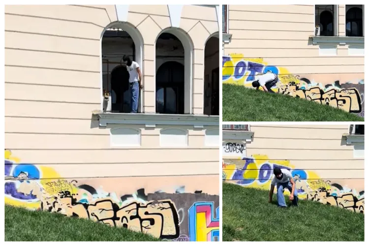 „Omul Păianjen” de Cluj, surprins în plină acțiune: ”Spiderman” a sărit de la geamul unei clădiri fără ezitare! Avertisment: Nu faceți NICIODATĂ ASTA VIDEO