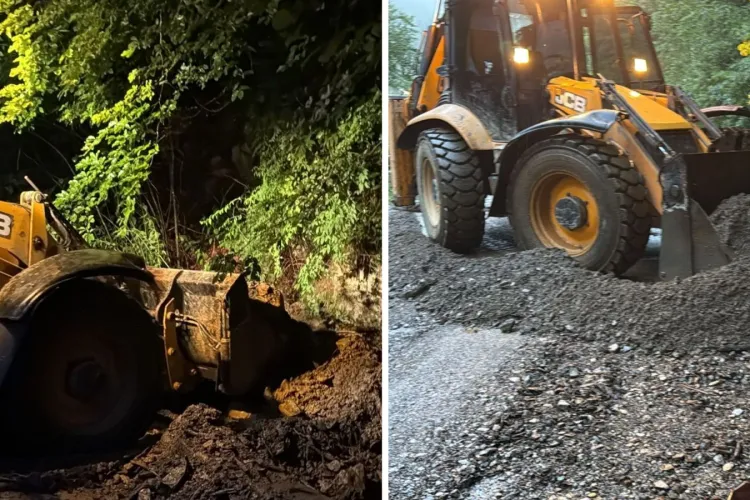 Vijeliile au făcut ravagii în Cluj! Intervenții de urgență în satul lui Emil Boc. Puhoaiele au înghițit drumuri, traficul a fost blocat FOTO 