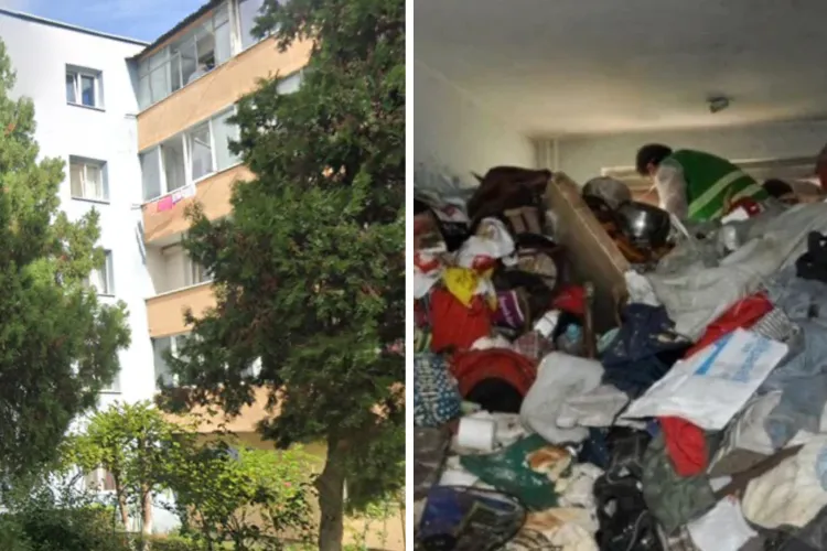 Femeie din Cluj, evacuată de propriile gunoaie! Trăiește pe casa scării, înconjurată de gândaci și mirosuri insuportabile