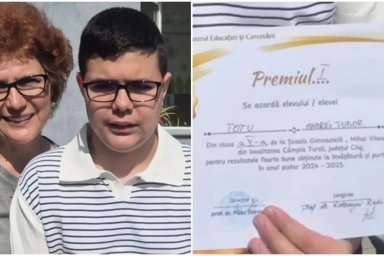 Un tânăr clujean diagnosticat cu o formă de autism a reușit să termine clasa a V-a cu media 10. „Astăzi am sărbătorit o reușită cu adevărat remarcabilă”