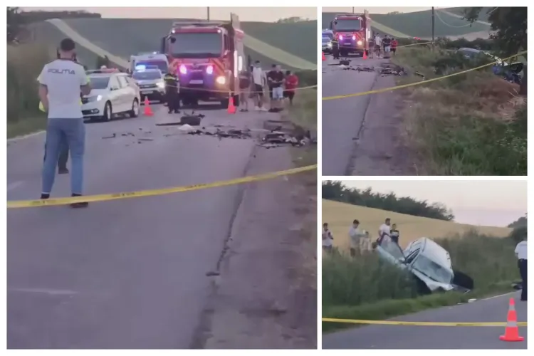Imagini dramatice cu accidentul din Viișoara, Cluj! Impact nimicitor: Șase răniți, dintre care 2 copii. O femeie, în stare gravă dusă cu elicopterul VIDEO