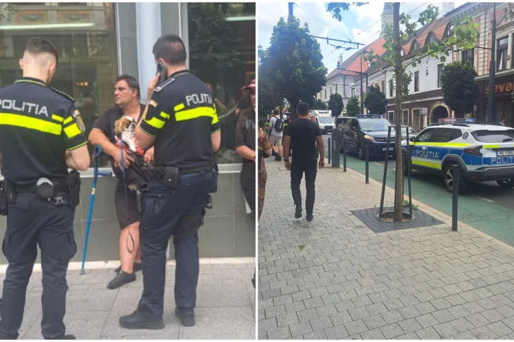 VIDEO. Altercație în centrul Clujului din cauza unui câine, posibil „furat”. A fost chemată Jandarmeria