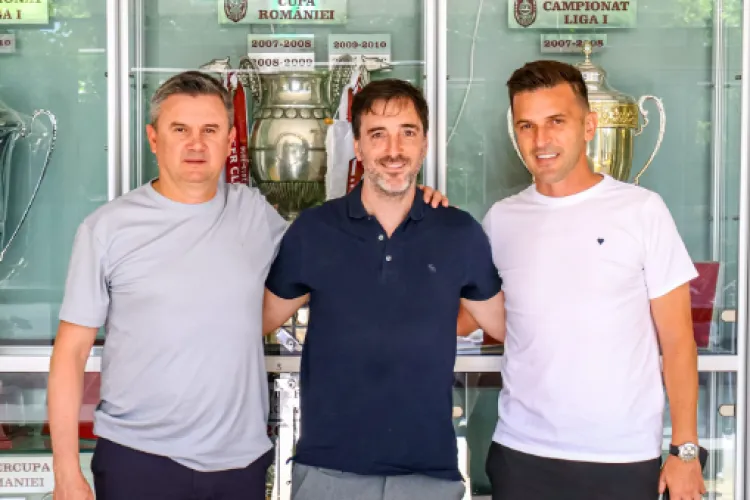 FOTO. Vizită de suflet în Gruia! O legendă vie cu peste 100 de meciuri la CFR Cluj s-a reîntors la „feroviari”: „A fost o bucurie să te revedem”