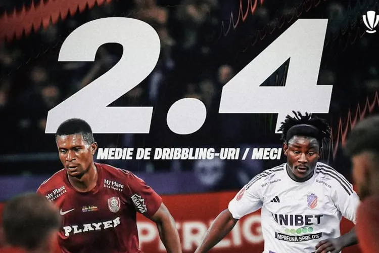 Kamara face show în Superligă! Liberianul de la CFR Cluj are cea mai bună medie de driblinguri și a pus mâna pe Cupa României
