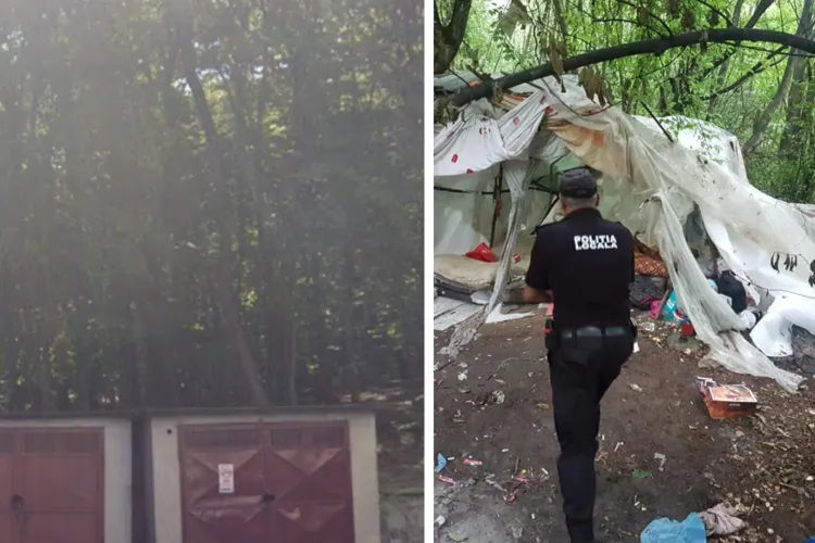 Locul de plimbare preferat al clujenilor din Mănăștur, transformat în tabără improvizată! Gunoaie și paturi la intrarea în pădure