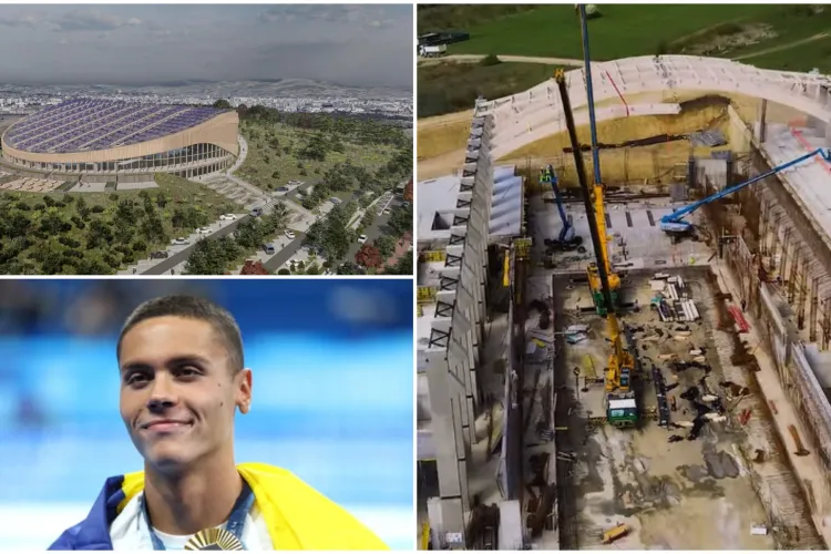 VIDEO. Bazinul olimpic David Popovici prinde contur. Investiția de 100 de milioane de euro va rivaliza cu Cluj Arena și BT Arena
