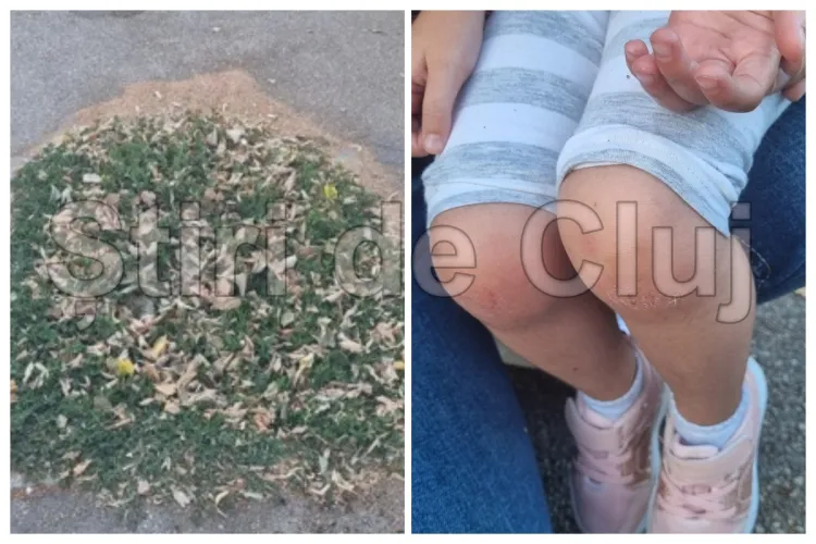 O fetiță de 4 ani a căzut într-o groapă nesemnalizată pe un trotuar din Cluj-Napoca! Mama avertizează : „Sper că nu se va mai întâmpla și altui copil” FOTO