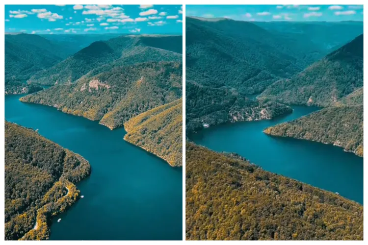 VIDEO Imagini absolut spectaculoase cu Lacul Tarnița filmat din elicopter. Pare un colț de rai, într-o insulă tropicală. Avem locuri superbe la Cluj!